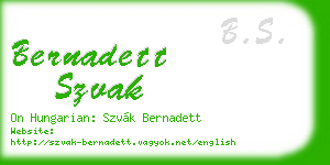 bernadett szvak business card