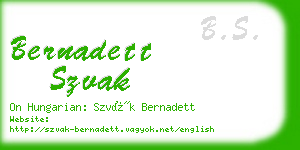 bernadett szvak business card